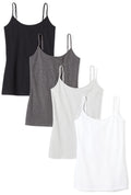 Amazon Essentials Women's Slim-Fit Camisole for Layering and Everyday Wear, Pack of 4