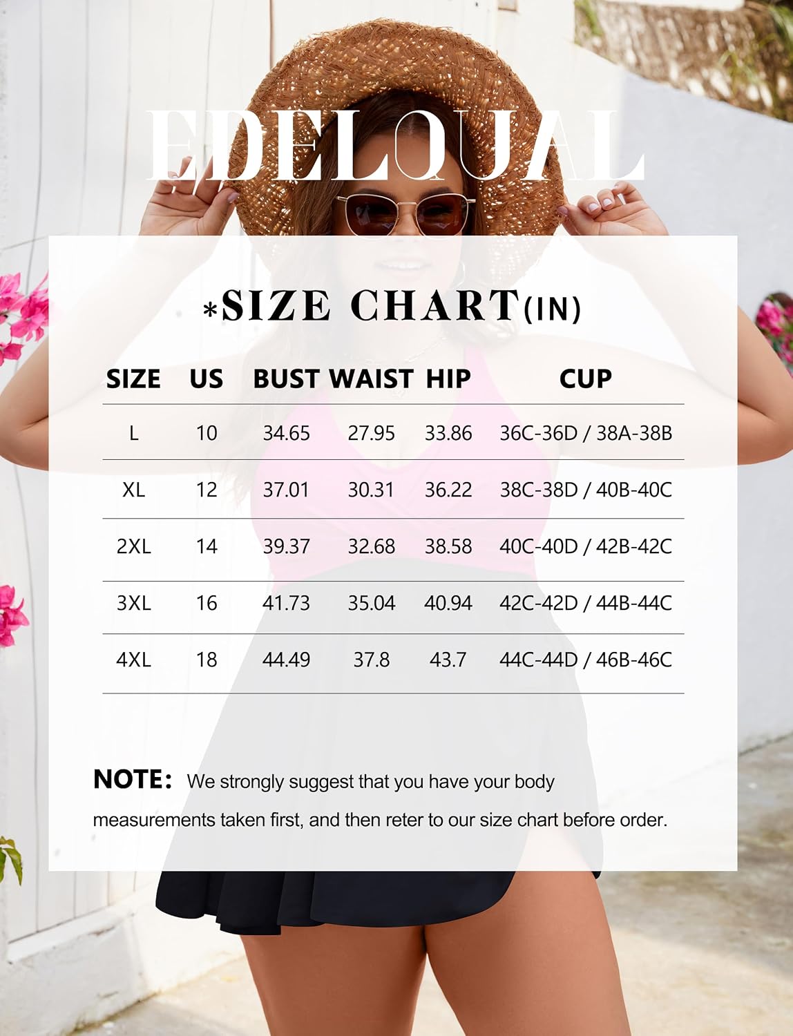 Plus Size Tankini Swimsuit Two Piece Tummy Control Bathing Suits | V Neck,Adjustable Straps,Removable Pads,Crisscross Tie Back,Full Coverage Swimdress with Shorts,Beach & Water Activities
