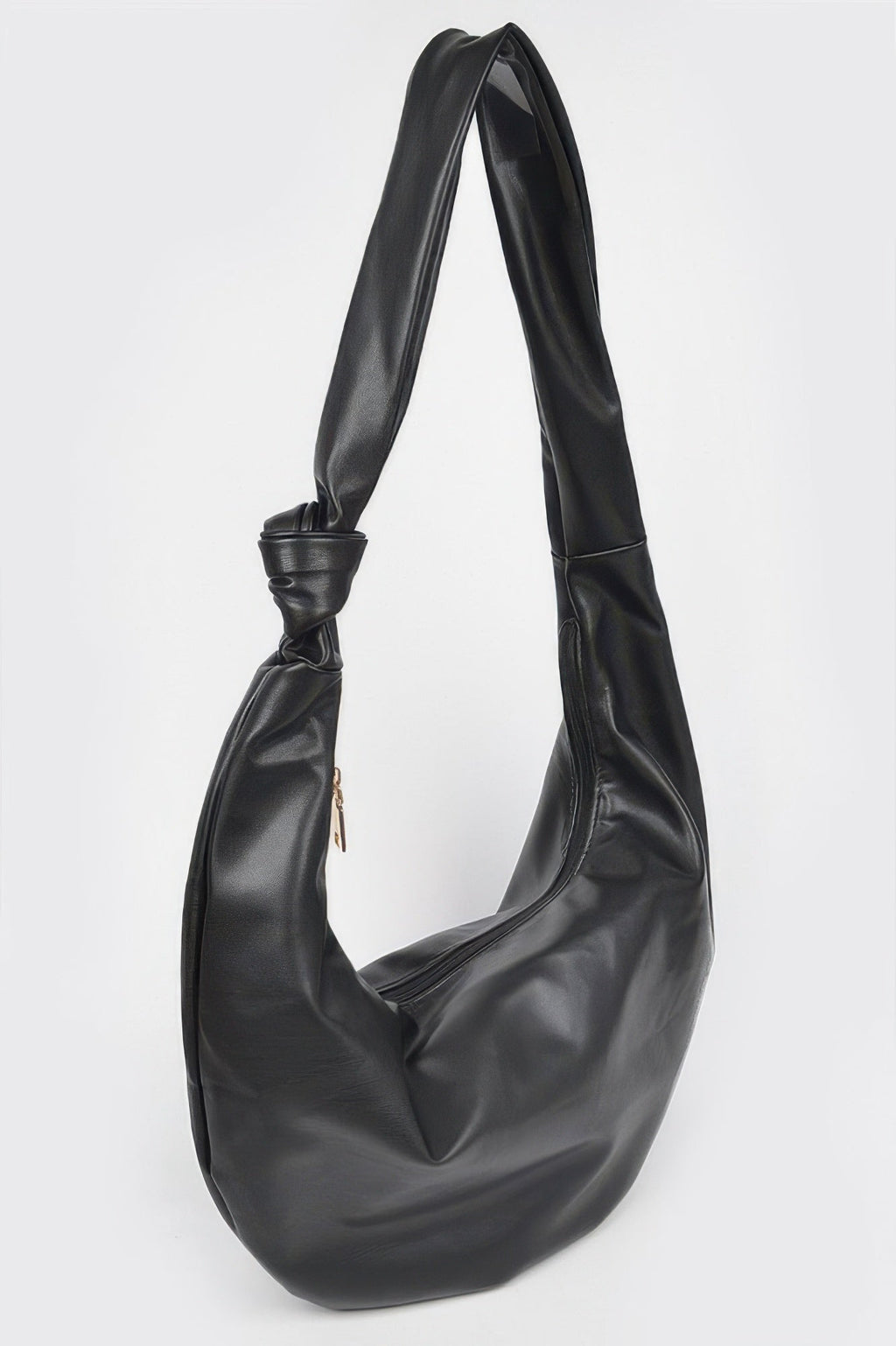 Faux Leather Hobo Bag